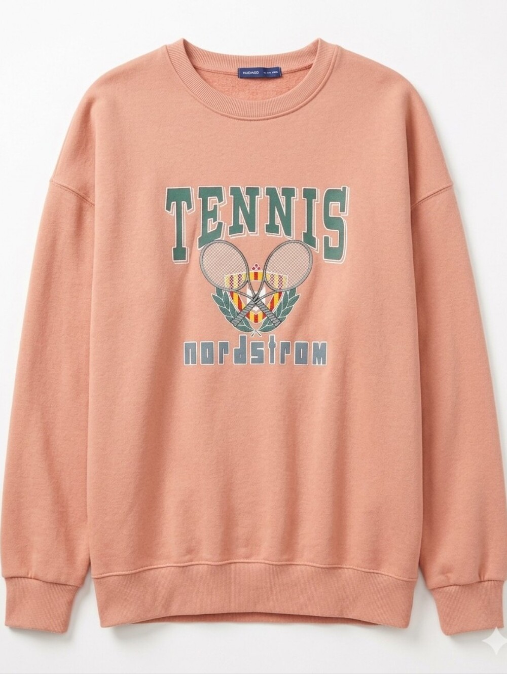MADMAD  Peach Crewneck Sweatshirt with Tennis Graphic S/M